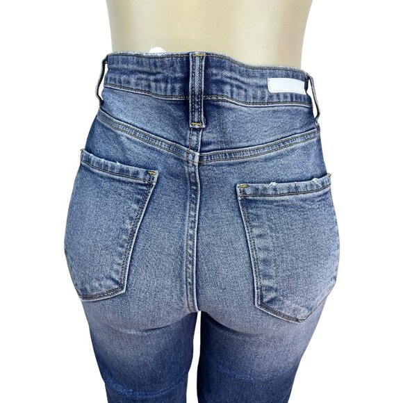 Cello Womens Distressed High-Waisted Cropped Denim Jeans With Frayed Hem Size 11 - Picture 5 of 9